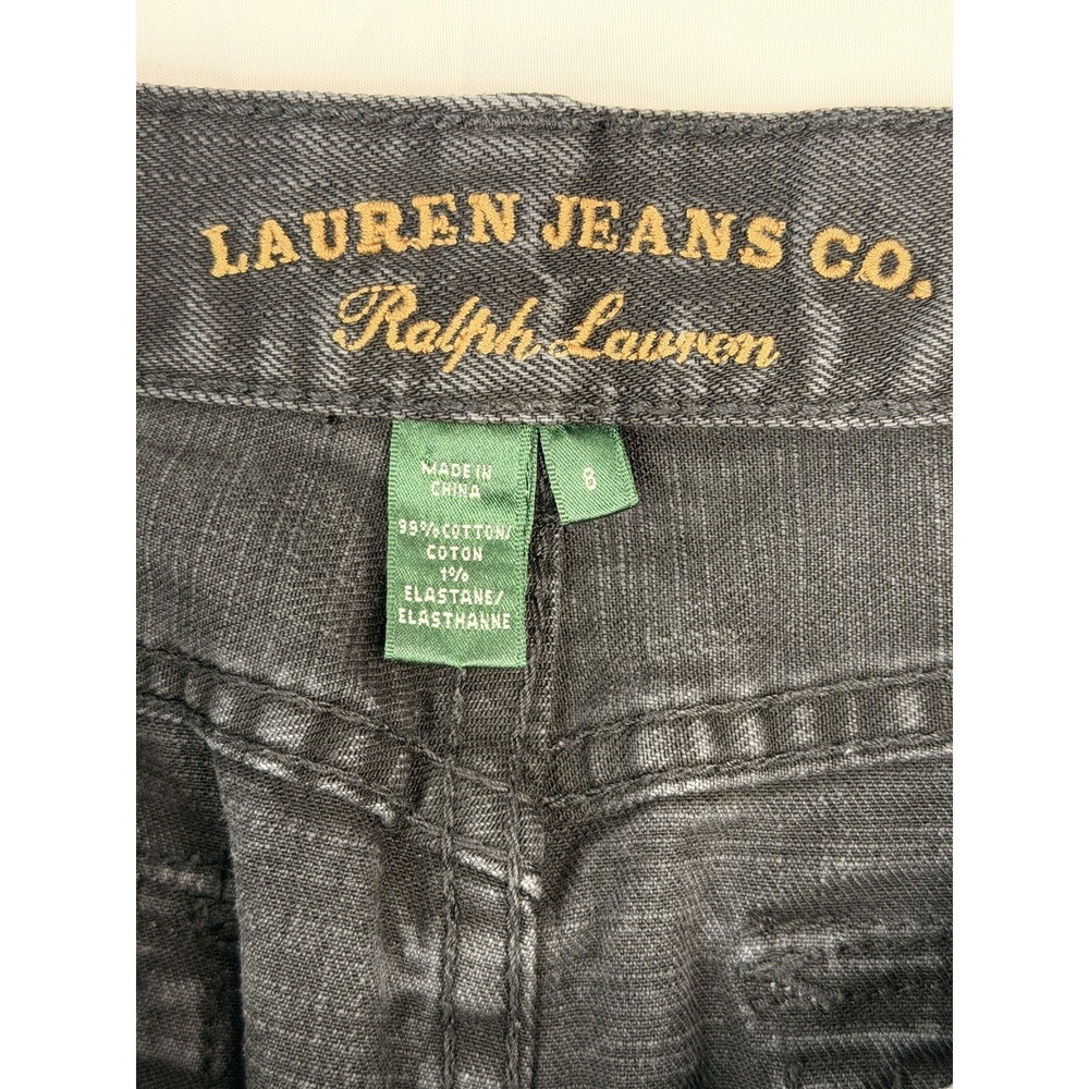 Lauren Jeans Co Ralph Lauren Denim Skirt Women's SZ-8 Black Stretch Cotton - Picture 14 of 15